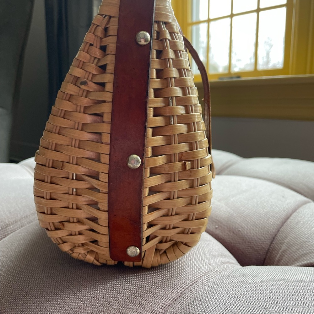 VINTAGE Simon Rattan Woven Handbag Handmade in Hong Kong Designed by Ernest Blum - Picture 6 of 16